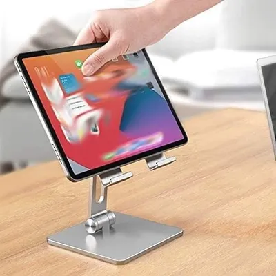 Dudukan Penahan Tablet iPad Desktop Stand Holder Aluminium 4-15.6 Inch